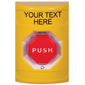 STI SS2209ZA-EN Stopper Station – Yellow – Push and Turn Octagon – Illuminated – Custom Label